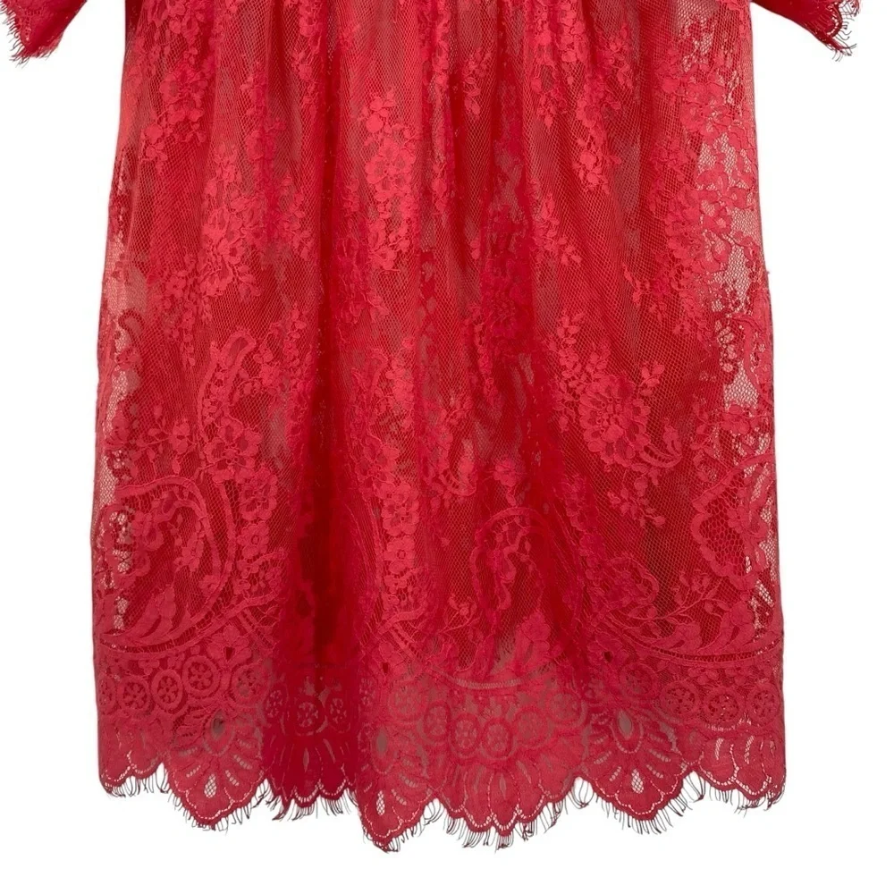 Tracy Reese Plenty Sheer Pink Lace Dress Coverup